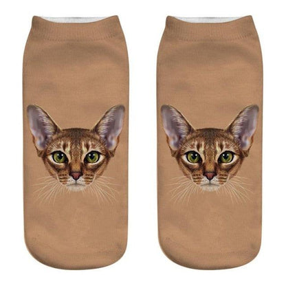 Women's Funny Animal Cute 3D Print Kitten Socks Women Ankle Socks Unisex Socks Fashion Socks Cartoon Cat Fashion Style Casual Boat Socks For Men And Women
