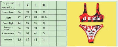 Women’s Funny Printed 2Pcs Bikini Suits Women's Scalloped Triangle Bikini Print Bottom Two Piece Swimsuit Deep V-neck Detachable Breast Pad Sling Tops with Triangle Bottoms Swimsuits