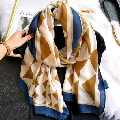 Women Scarf Leopard Print Cotton Large Size Scarfs For Winter Shawls Winter Warm Casual Wear For Women Lovely Floral Tassel Cotton ab Shawls Lady Silk Wraps Scarves