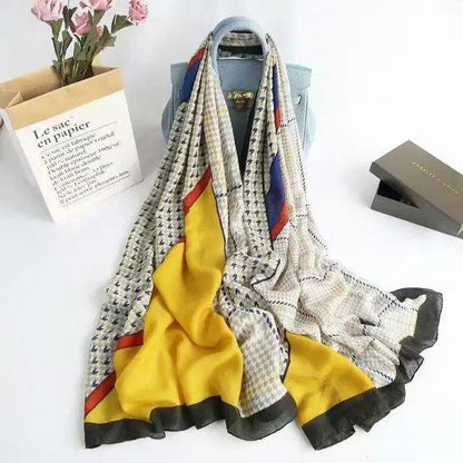 Women Scarf Leopard Print Cotton Large Size Scarfs For Winter Shawls Winter Warm Casual Wear For Women Lovely Floral Tassel Cotton ab Shawls Lady Silk Wraps Scarves