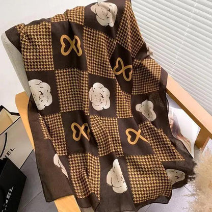 Women Scarf Leopard Print Cotton Large Size Scarfs For Winter Shawls Winter Warm Casual Wear For Women Lovely Floral Tassel Cotton ab Shawls Lady Silk Wraps Scarves