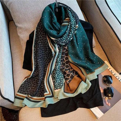 Women Scarf Leopard Print Cotton Large Size Scarfs For Winter Shawls Winter Warm Casual Wear For Women Lovely Floral Tassel Cotton ab Shawls Lady Silk Wraps Scarves