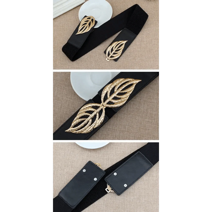 Women Vintage Stretch Belt Unique Black Elastic Design Stretchy Luxury Waistband Stylish Women Waist Belts
