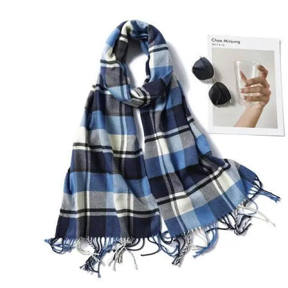 Women Winter Warm Scarf Shawl Fashion Plain  Soft Long Scarves For Women Casual Wear Travel Friendly Scarfs  Warm Winter Scarf Double Sided Thick Shawl Women Students Scarf