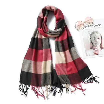 Women Winter Warm Scarf Shawl Fashion Plain  Soft Long Scarves For Women Casual Wear Travel Friendly Scarfs  Warm Winter Scarf Double Sided Thick Shawl Women Students Scarf