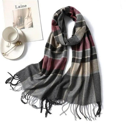 Women Winter Warm Scarf Shawl Fashion Plain  Soft Long Scarves For Women Casual Wear Travel Friendly Scarfs  Warm Winter Scarf Double Sided Thick Shawl Women Students Scarf