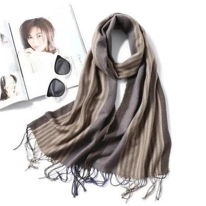 Women Winter Warm Scarf Shawl Fashion Plain  Soft Long Scarves For Women Casual Wear Travel Friendly Scarfs  Warm Winter Scarf Double Sided Thick Shawl Women Students Scarf