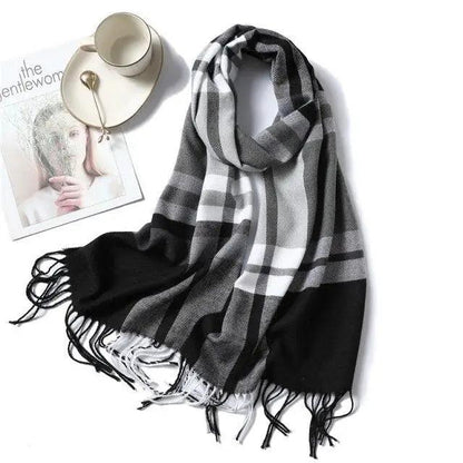Women Winter Warm Scarf Shawl Fashion Plain  Soft Long Scarves For Women Casual Wear Travel Friendly Scarfs  Warm Winter Scarf Double Sided Thick Shawl Women Students Scarf