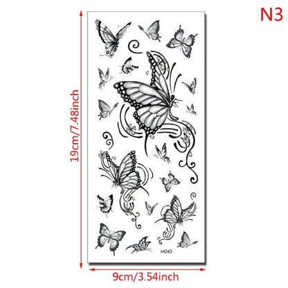 Womens Fashion 3D Butterfly Waterproof Temporary Sticker Tattoo Leg Arm Modern Blue Design For Womens