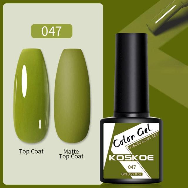 Womens Glossy Colorful 8ml Nail Gel Polish Permanent UV LED Summer Winter High Quality Fashion Design
