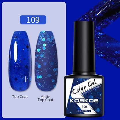 Womens Glossy Colorful 8ml Nail Gel Polish Permanent UV LED Summer Winter High Quality Fashion Design