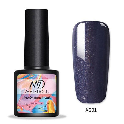 Womens Glossy Colorful 8ml Nail Gel Polish Permanent UV LED Summer Winter High Quality Fashion Design