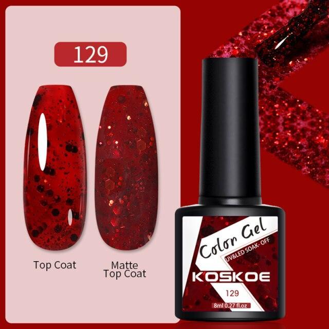 Womens Glossy Colorful 8ml Nail Gel Polish Permanent UV LED Summer Winter High Quality Fashion Design