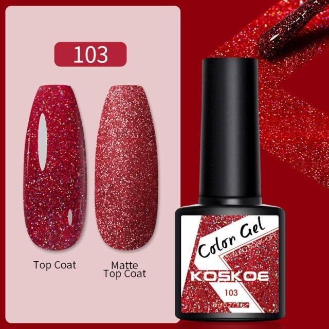 Womens Glossy Colorful 8ml Nail Gel Polish Permanent UV LED Summer Winter High Quality Fashion Design