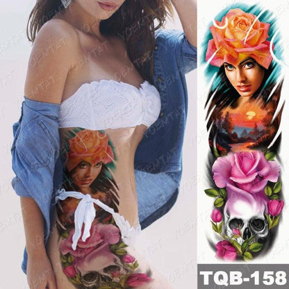 Womens Large Waterproof Temporary Sticker Tattoo Tiger Fox Luxury Design From Wonderland