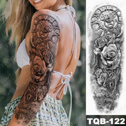 Womens Large Waterproof Temporary Sticker Tattoo Tiger Fox Luxury Design From Wonderland
