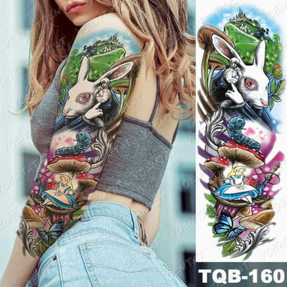 Womens Large Waterproof Temporary Sticker Tattoo Tiger Fox Luxury Design From Wonderland