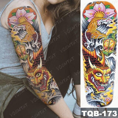 Womens Large Waterproof Temporary Sticker Tattoo Tiger Fox Luxury Design From Wonderland