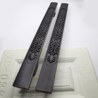 Wooden Door Glass Knob Handle  Hotel Villa European Style Simple Antique Black Surface Mounted Solid Barn Pull Hand Wardrobe Shoe Cabinet Bathroom Cabinet Handle Drawer Handle