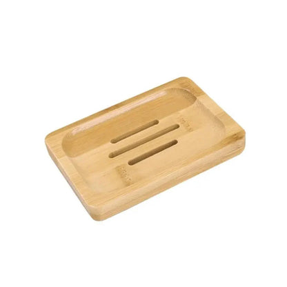 Wooden Natural Bamboo Soap Dishes Tray Holder Storage Soap Rack Plate Box Container Portable Bathroom Soap Dish Storage Box Bathroom Wooden Soap Case Holder Home Hand Craft Natural Wood Dish Holder for Soap Sponge