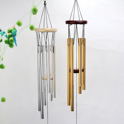 Wooden Wind Bell Romantic Memorial Wind Chimes For Outside 30 Inch 6 Rustproof Aluminum Tubes Wooden Wind Bell Romantic Memorial Wind-chimes Best Gift For Home Garden Patio Yard