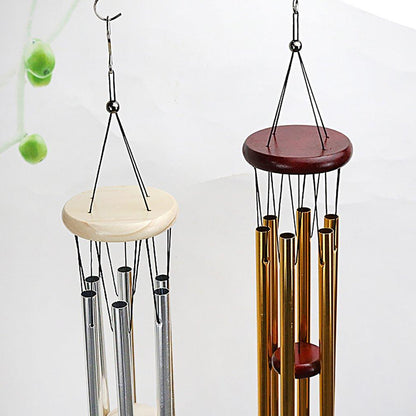 Wooden Wind Bell Romantic Memorial Wind Chimes For Outside 30 Inch 6 Rustproof Aluminum Tubes Wooden Wind Bell Romantic Memorial Wind-chimes Best Gift For Home Garden Patio Yard