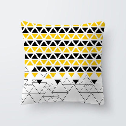 Yellow Pillow Case Cushion Cover Geometric Polyester Pillowcase Home Decorative Yellow Grey Modern Pillow Covers Beautiful Pattern Linen Square Pillow Case For Sofa Couch 45x45CM