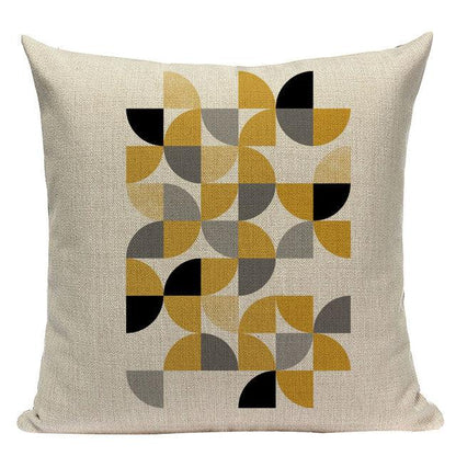 Yellow Pillow Covers Nordic Geometric Cushion Pillow Covers White Pillowcase Geometric Cushion Case Decoration Home Room Pillow Case