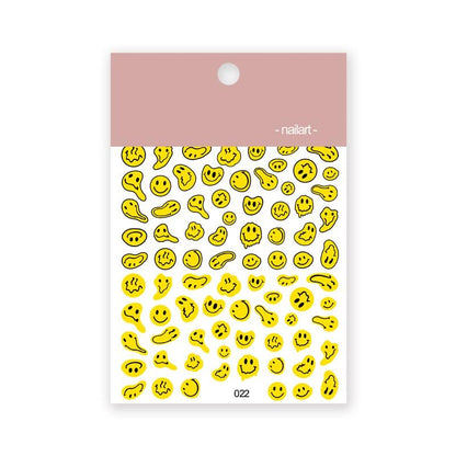 Yellow Smiles Sun Moon Clouds 3D Nail Stickers For Halloween Theme Slider Decals Nail Art Decorations Design  3D Self-Adhesive Nail Decorations Accessories Women Girls Manicure Decorations Nail Art Supplies Water Transfer Decals