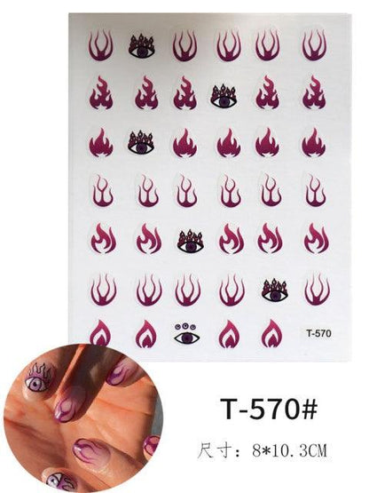 Yellow Smiles Sun Moon Clouds 3D Nail Stickers For Halloween Theme Slider Decals Nail Art Decorations Design  3D Self-Adhesive Nail Decorations Accessories Women Girls Manicure Decorations Nail Art Supplies Water Transfer Decals